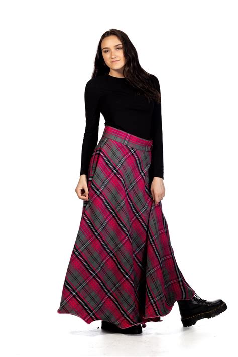 tartan maxi skirt|factory plaid tartan skirt.